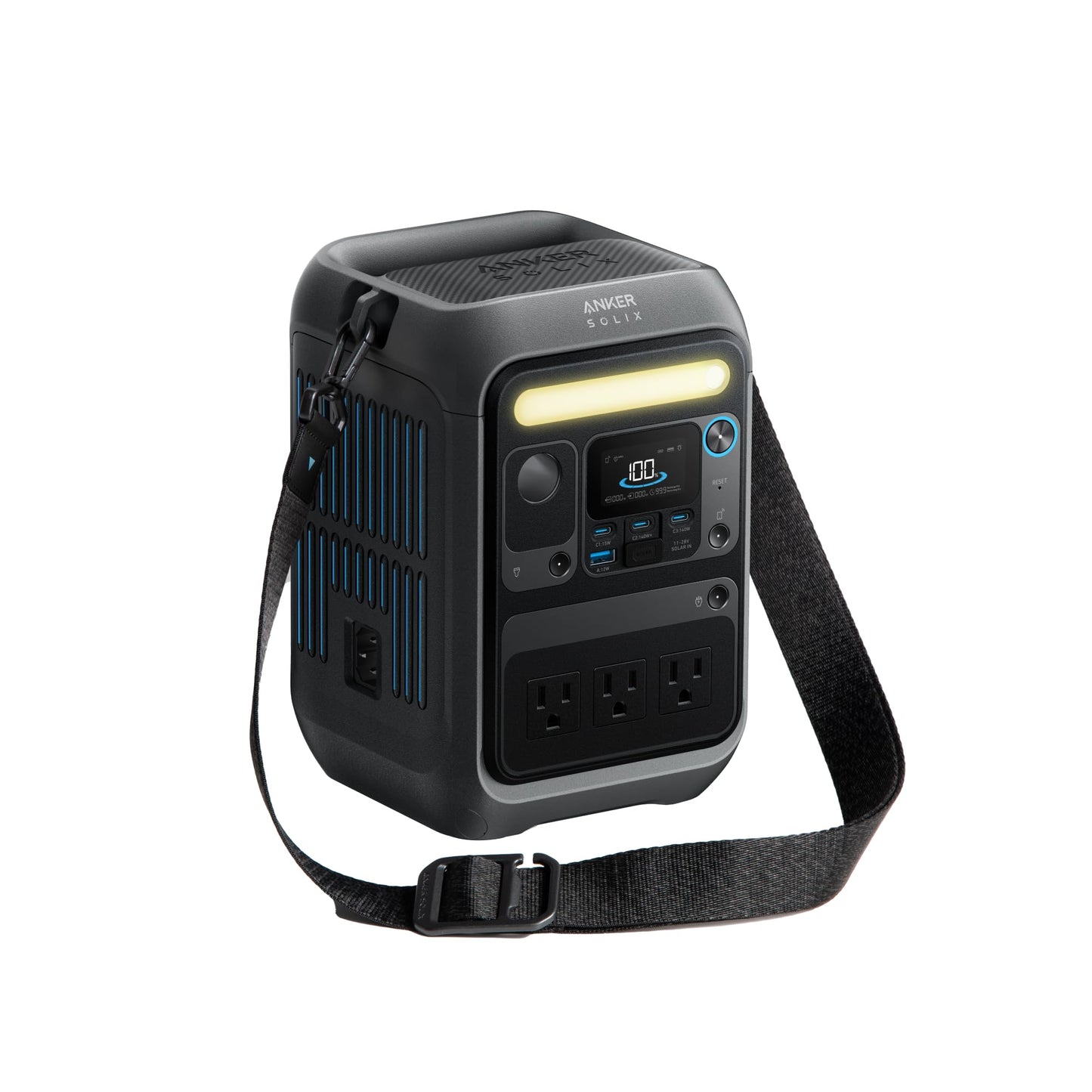 Anker Portable Power Station SOLIX C300, 288Wh LiFePO4 Battery, 300W (600W Surge) Solar Generator, 140W Two-Way Fast Charging, for Outdoor Camping, Traveling, and Emergencies (Solar Panel Optional)